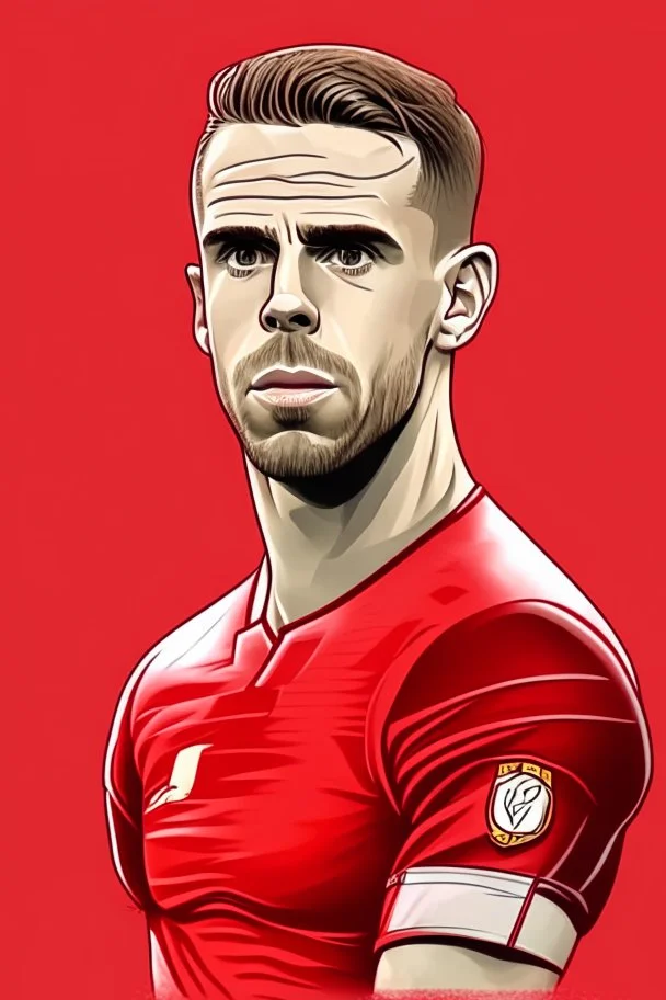 Jordan Henderson English football player cartoon 2d