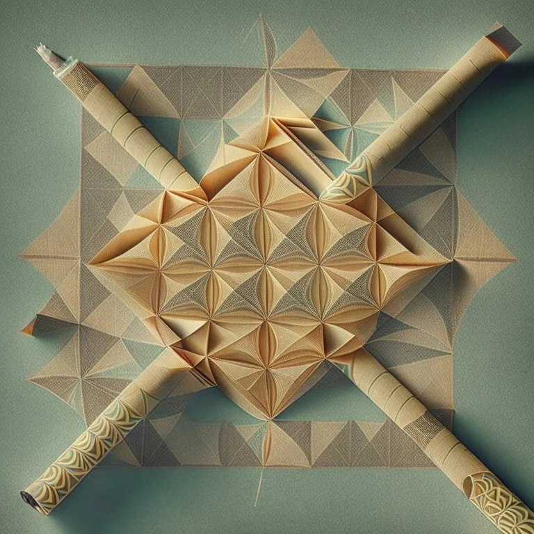 Utilize rolling papers as a foundational element, arranging them in a diagonal pattern that spans the entire canvas.