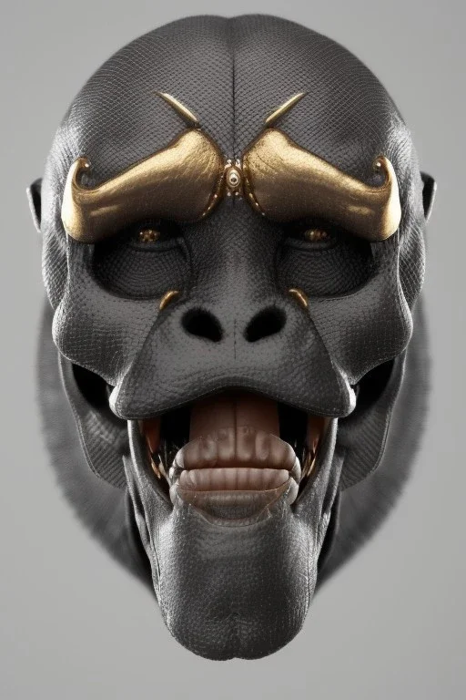 black male African Egyptian alien, cracks in the voodoo head, wicked, eyes, crown, Elephant, 8k, finely detailed, photo realistic, tiger turquoise skull head gold dragon space alien snow skeleton gold gorilla silver crown silver eyes