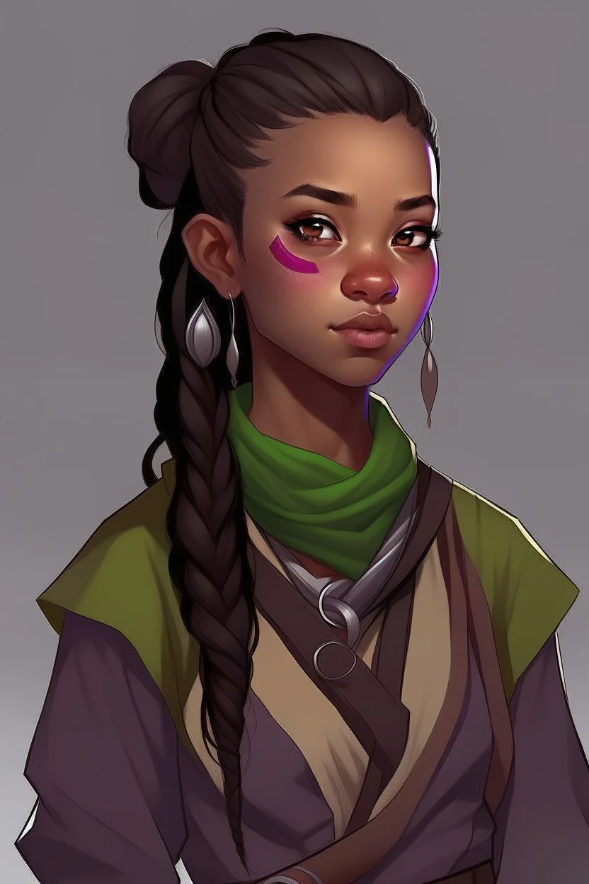 A young female Shadar-Kai from dnd