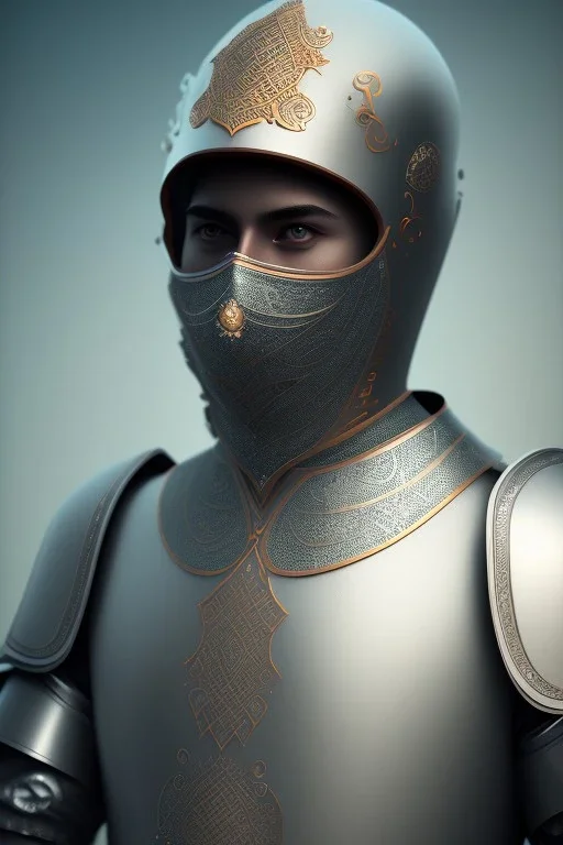 portrait, muslim, masked, full body, armor, 8k resolution