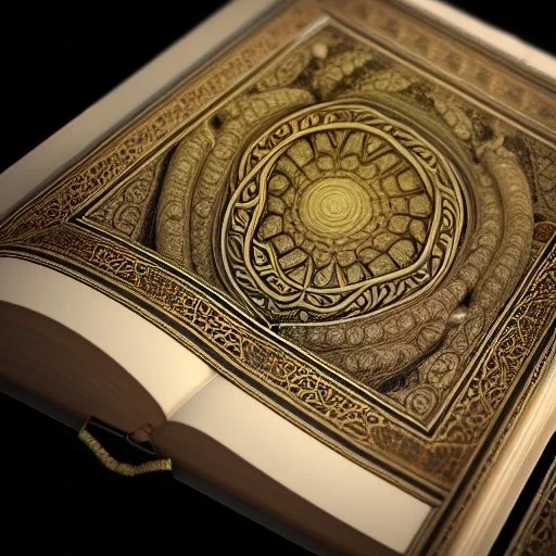 an ancient ornate intricate old time spell book, cinematic, realistic, intricate detail, extra detail, photorealistic, high resolution, 3D, path tracing, volumetric lighting, octane render, arnold render, 8k