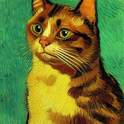 Portrait of a cat by Van Gogh