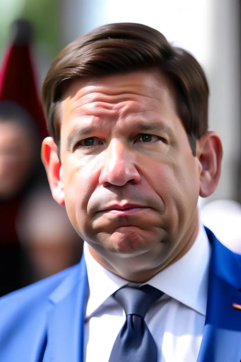 ron desantis with giant ears and a stupid look on his face