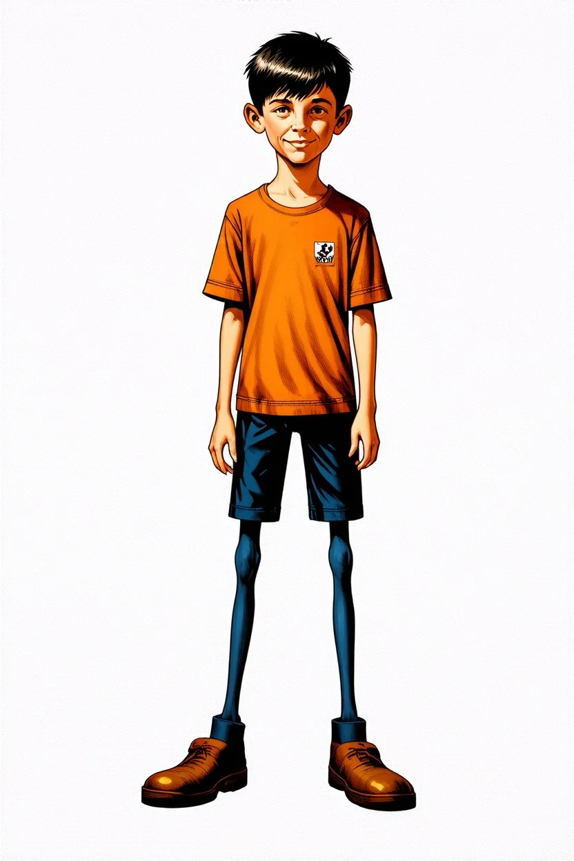 concept art skinny boy 20 years, 1970