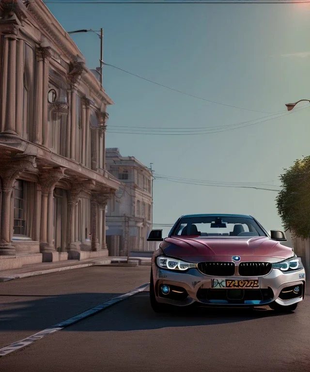 Realistic image. BMW 4 2024. 4k resolution, intricate details, ornate details, soft lighting, vibrant colors.