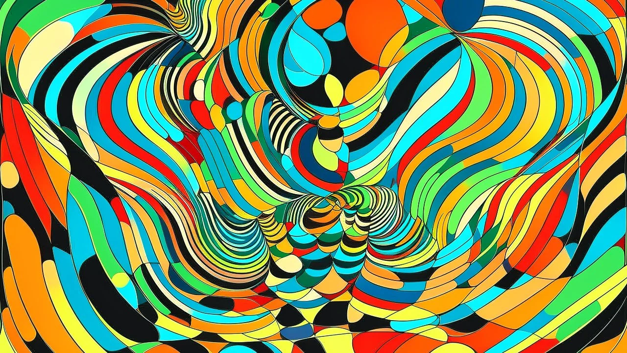 Inspirado en Victor Vasarely Abstracción dinámica inspirada en mapas.