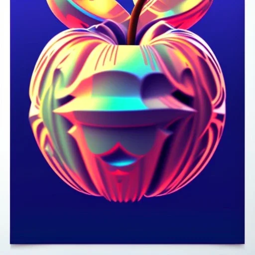 abstract apple illustration poster