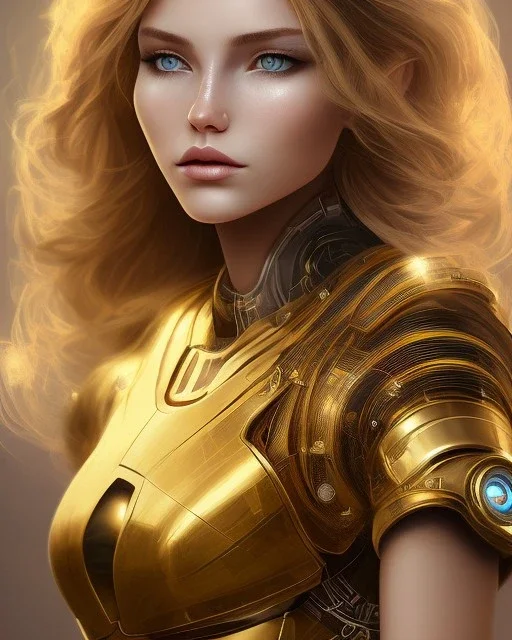 cyborg, Golden hair, sexy, perfect, real, dream ,tesla queen