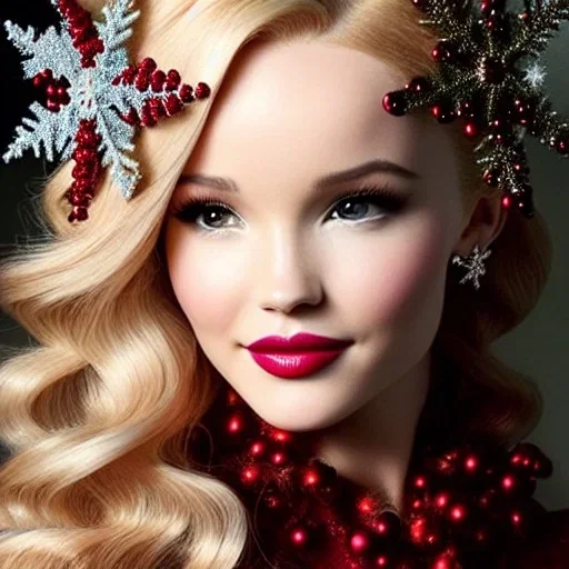 Dove cameron and teen robyn lively, meticulously detailed beautiful faces, meticulously detailed hair; christmas, snow, gothic, sparkles; ethereal fantasy. hues of christmas. hideo kojima. realistic oil painting. victorian era, glitter, snowflakes, holly, pinecones, old fashioned, vintage, antique, beautiful, renaissance, 16k