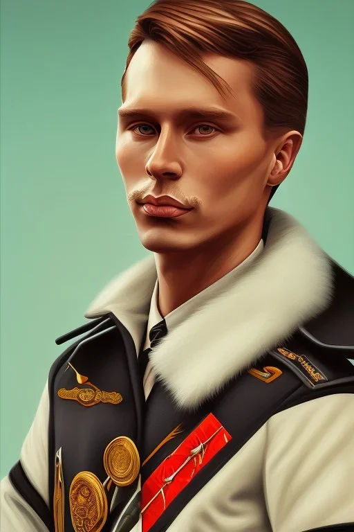 Portrait of Matti Nykänen painted like tom of finland