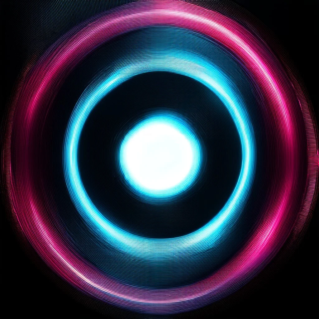 pretty graphic design made of metalic rings that turn off center and create pretty graphics