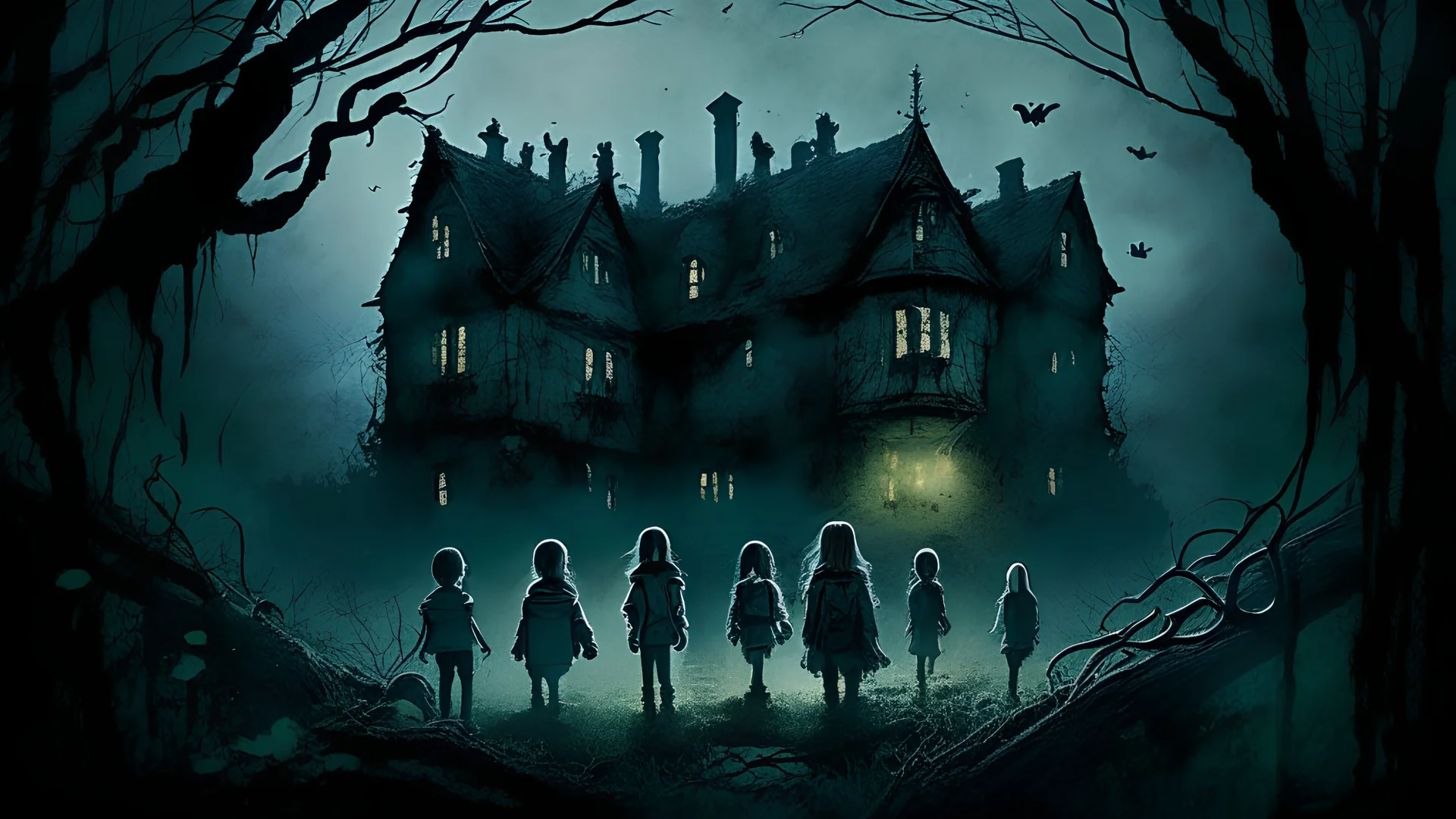 "In a small, isolated village, nestled deep in the misty mountains, a group of curious children stumble upon an old, decrepit mansion hidden in the woods. Legends speak of the mansion being haunted by a vengeful ghost. Intrigued by the mystery, the children decide to spend a night inside, testing their courage. But as the night unfolds, they soon realize that the ghostly tales were not mere myths. They must unravel the dark secrets of the mansion and find a way to escape before the vengeful spir