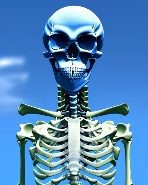 A realistic frozen skeleton