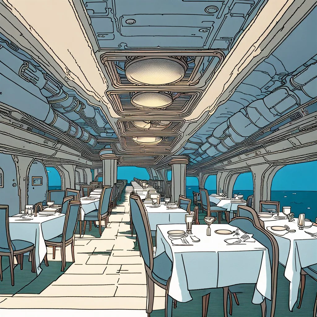 A restaurant in the bottom of an ocean trench.