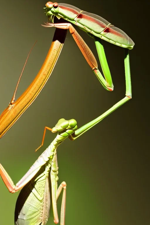 Giant praying mantis eating a human