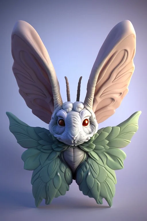 Mothman Jackalope hybrid, soft smooth lighting, soft pastel colors, 3d blender render, pop surrealism