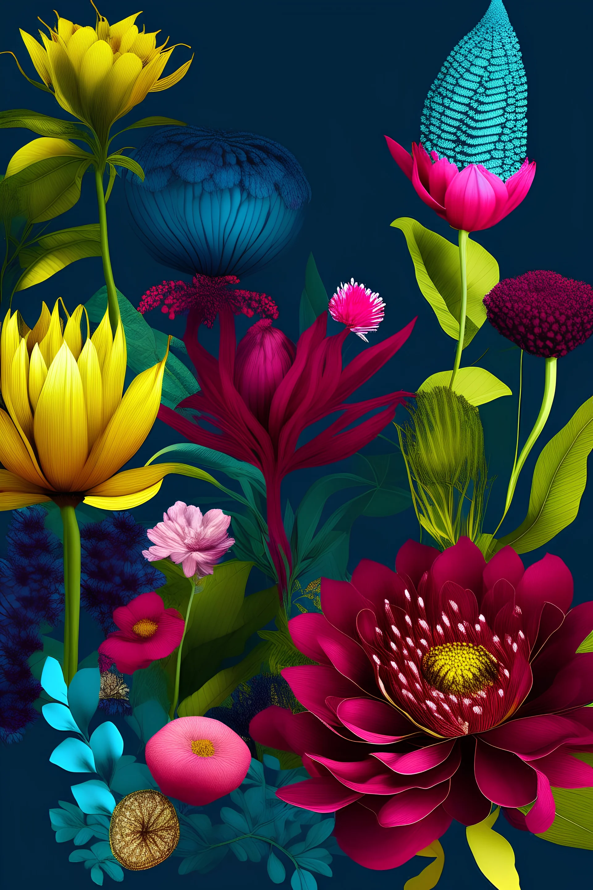 Botanical Illustrations with Vibrant Colors image