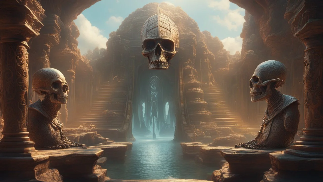 detailed intricate scenery very detailed elongated skull annunaki and Draco reptilians realistic, photorealistic technological, art by , Greg Rutkowski bruce pennington, in the style of , Lors of the rings Pirates of the caribbean, sunlight crepuscular rays, tension creation peace, Unreal Engine highly detailed post-processing elegant reflections cinematic