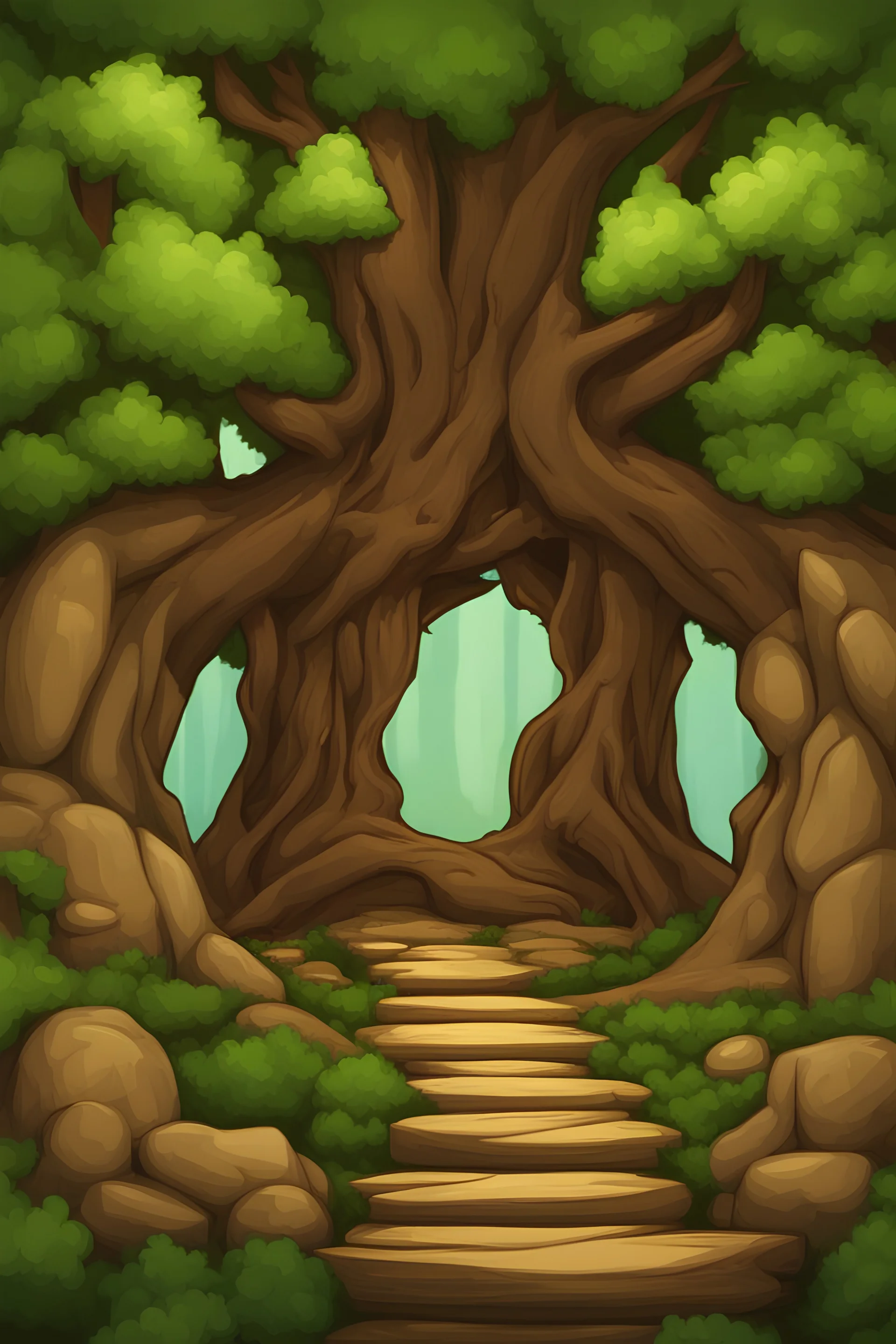 a tree portal door for the 2d sidescroller game
