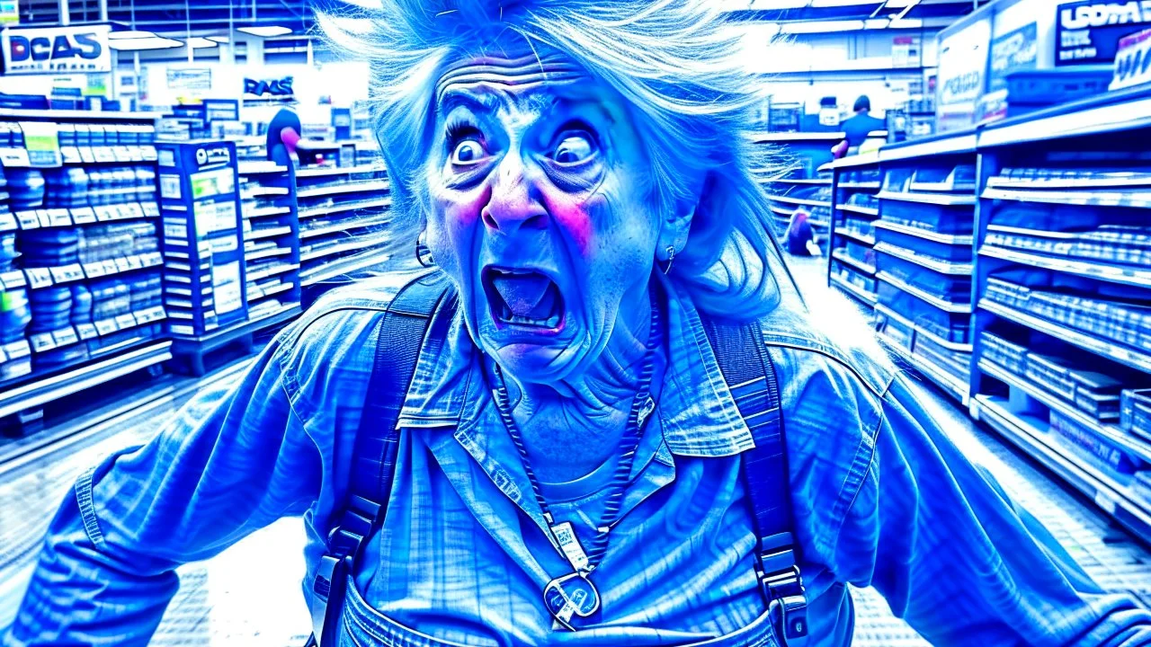 psycho lady shopping at lowes store