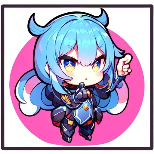 mega cute chibi with thumbs up