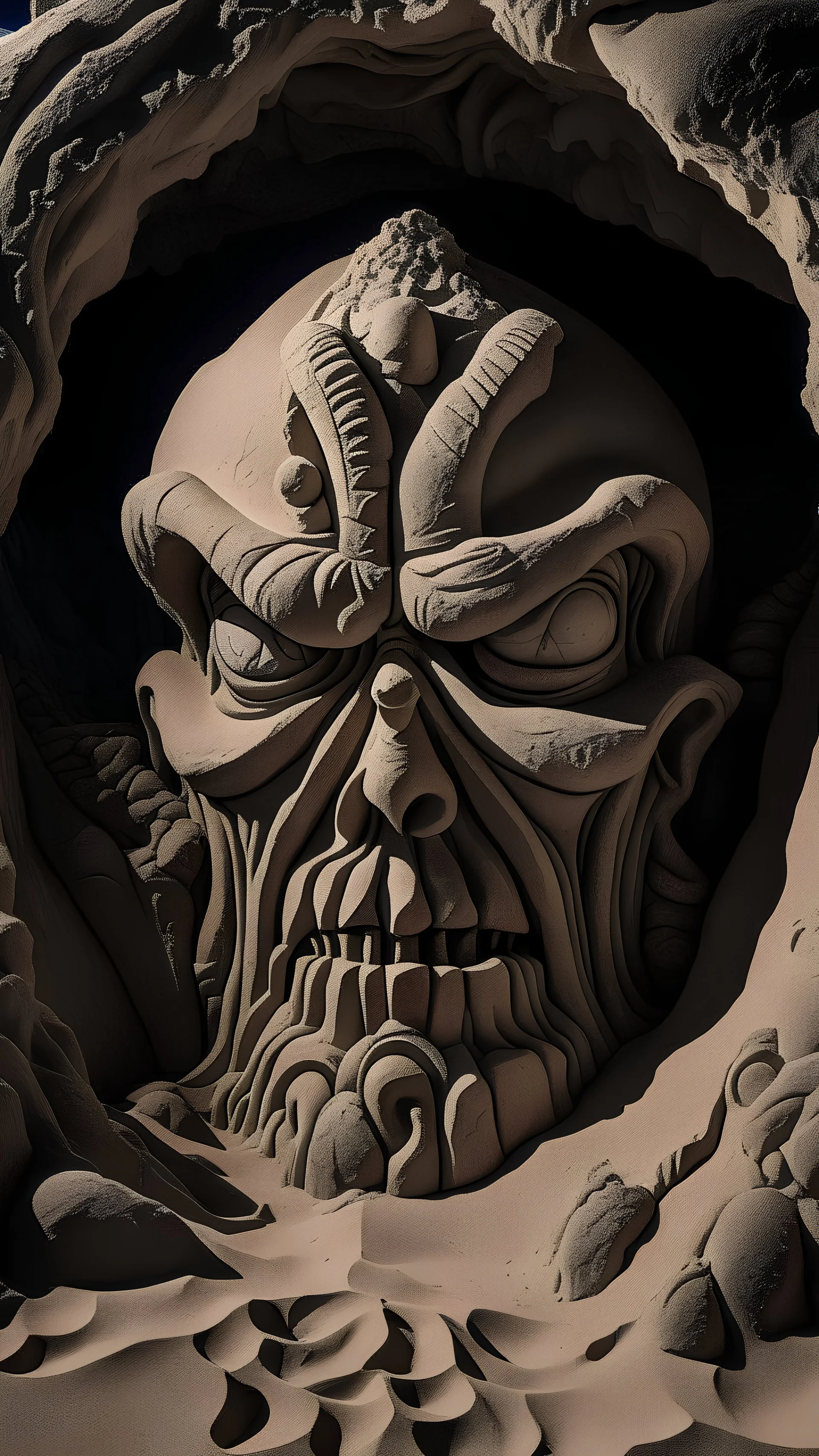 grotesque and macabre sand cave