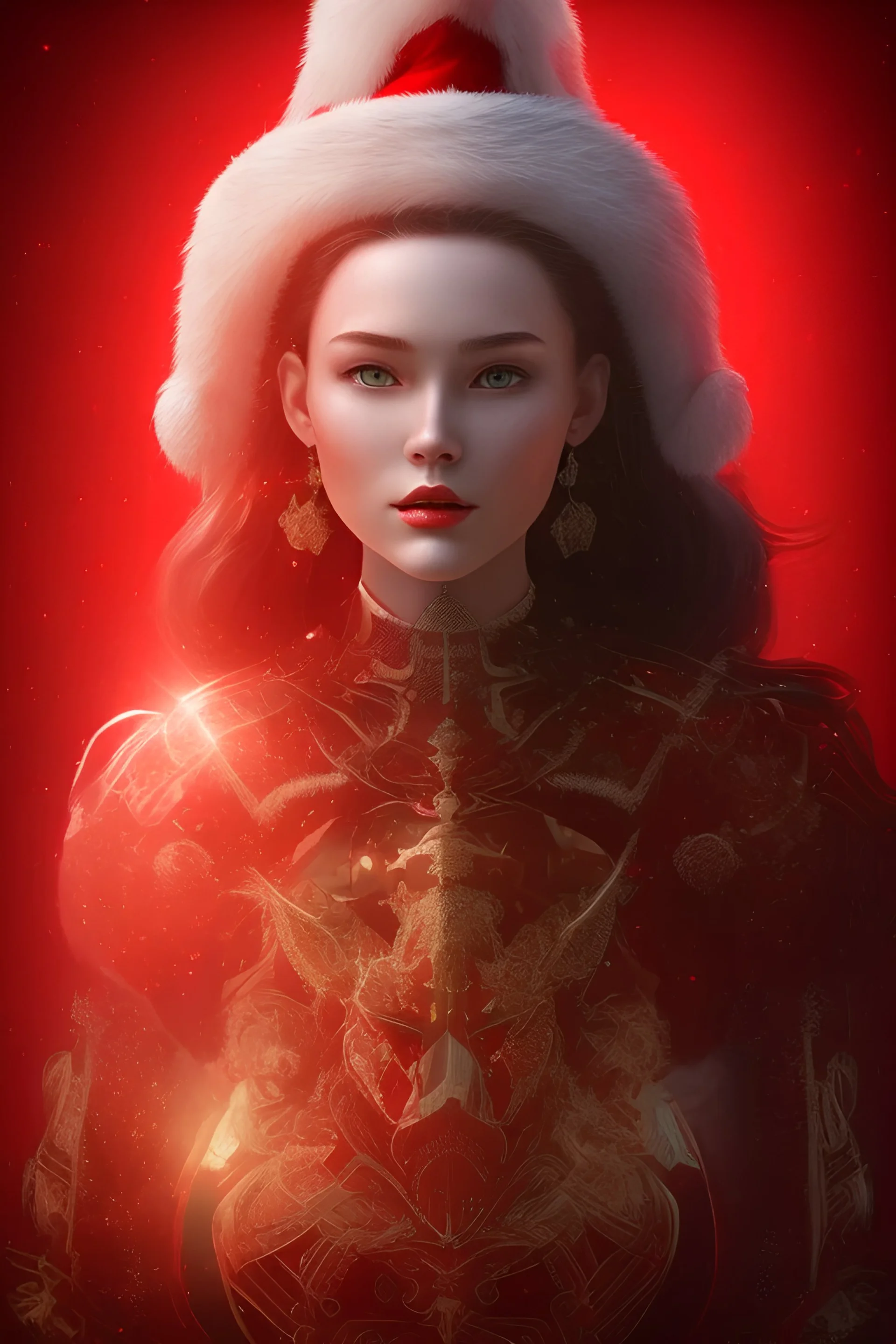 portrait lady red warrior Christmas tree