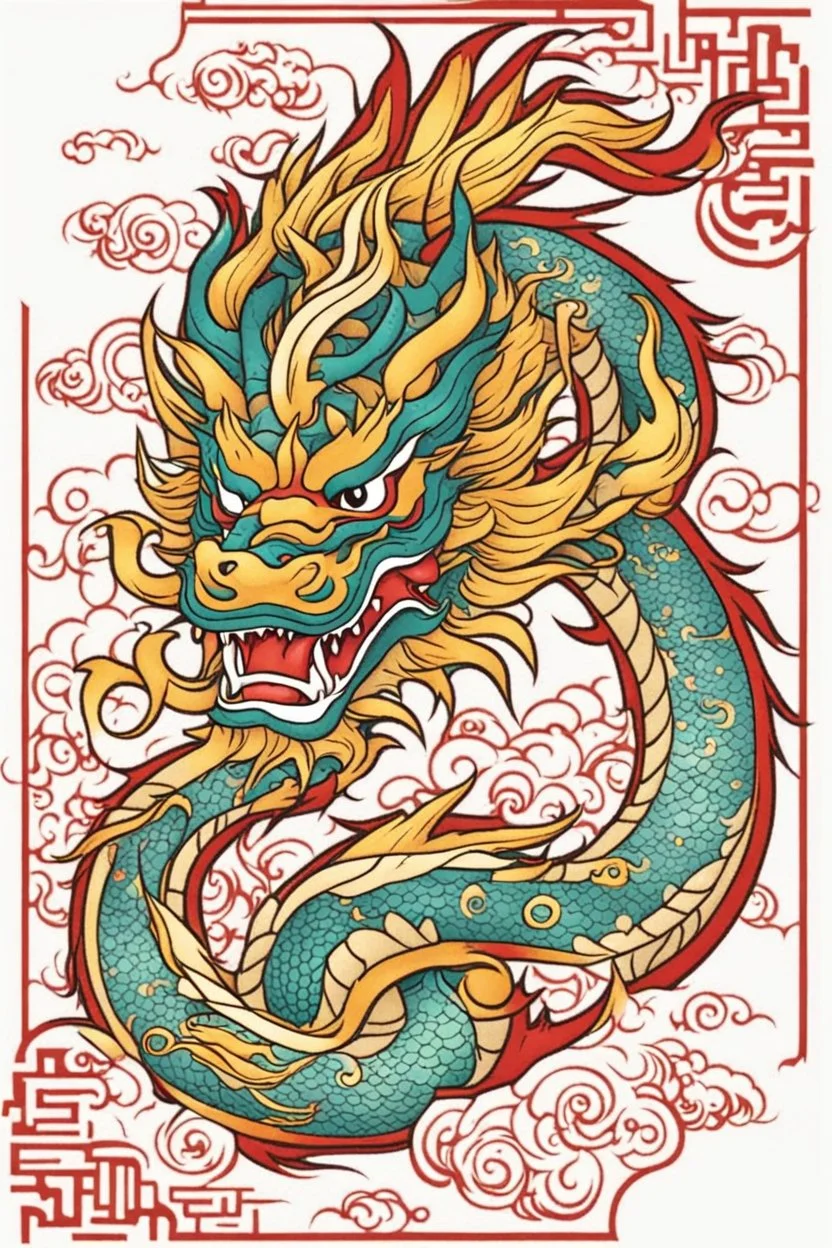 Beautiful Chinese dragon symbol reburn from flam