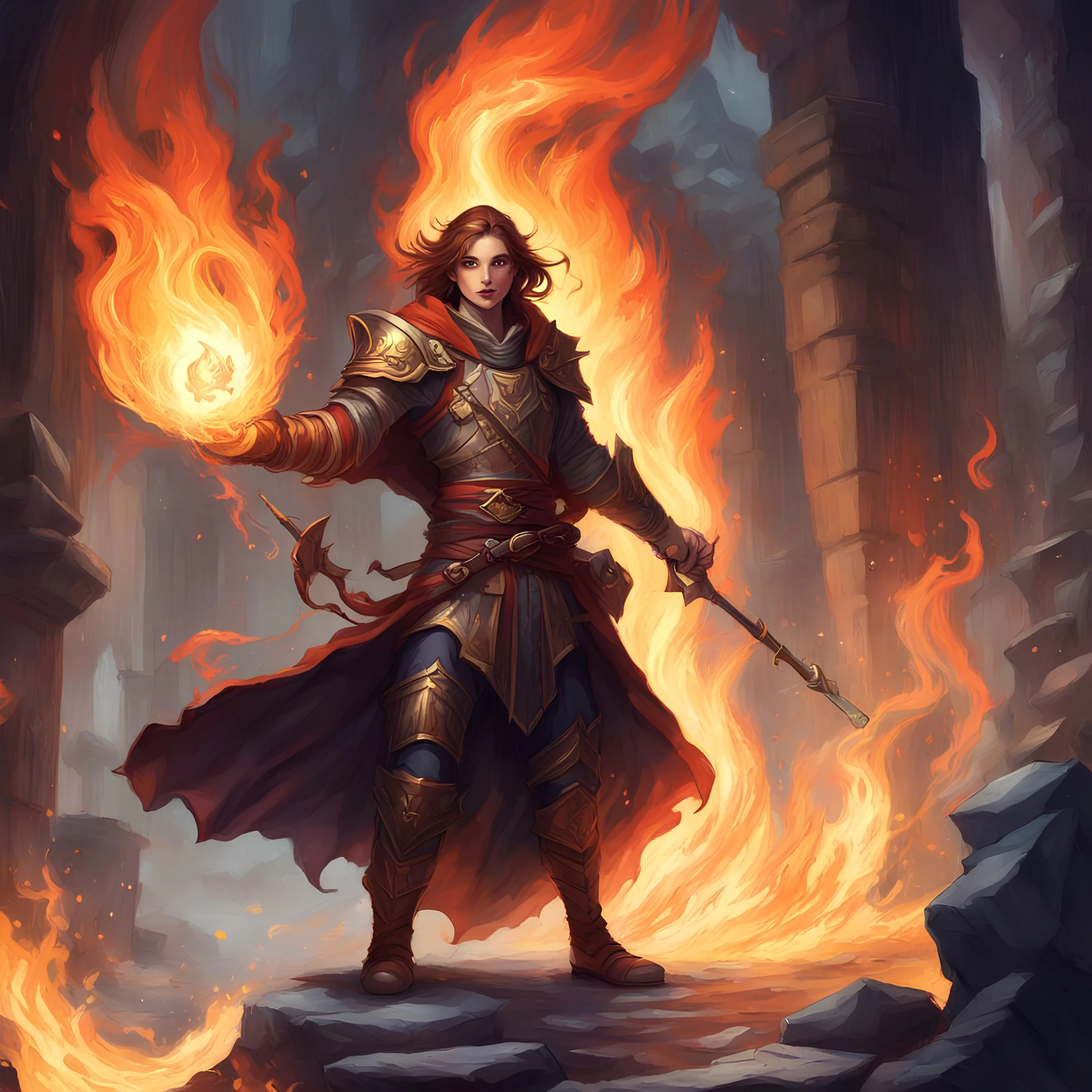 From fire, life; from light, magic, in dungeons and dragons art style