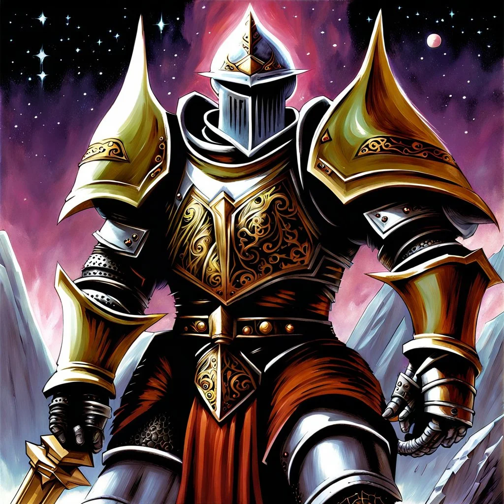 fantasy space knight 90'stcg art