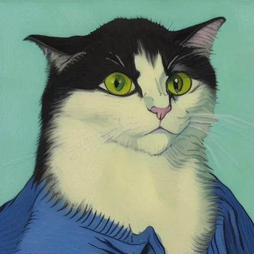 Portrait of a cat by Van Gogh