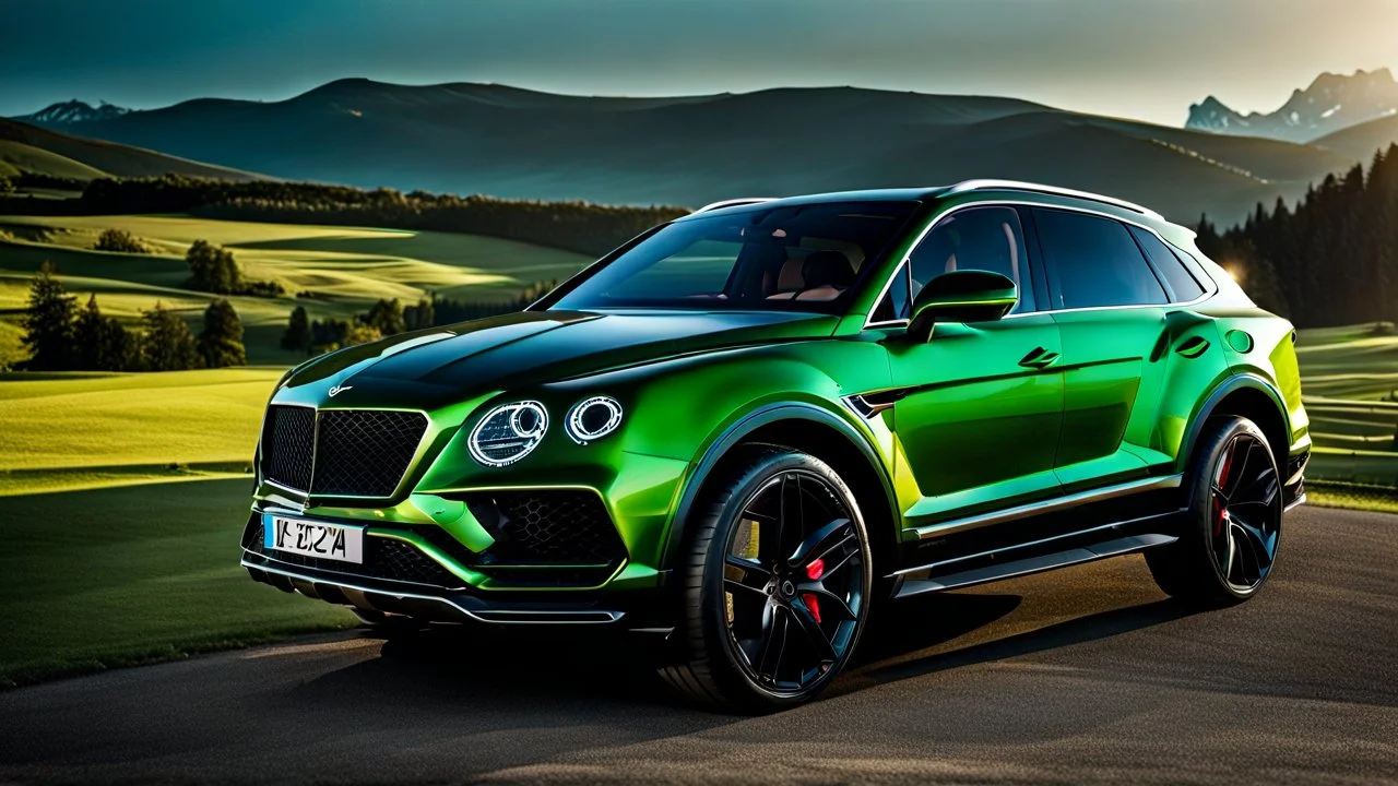Lamborghini Bentley Bentayga, desktop wallpaper, 4K, Cinematic, rear view
