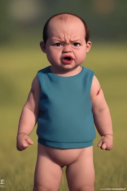 George costanza toddler, angry, full body, fitness, bokeh, hyper realistic