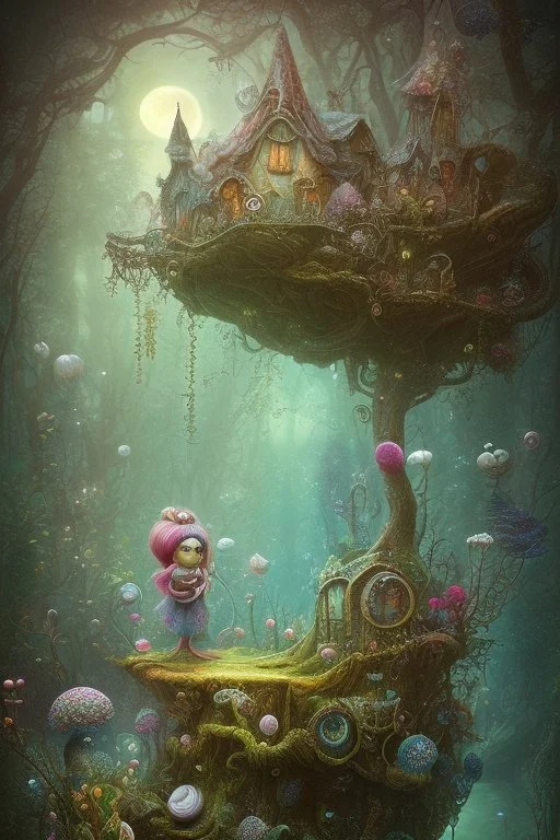 Alexander Jansson. Mermaids, glittering seashells, magical world, colorful hair