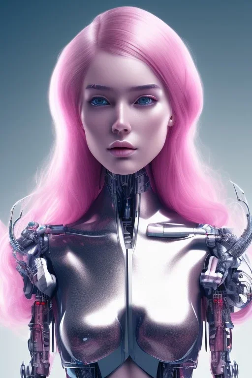 cyborg, pink hair,seven , perfekt, real, dream