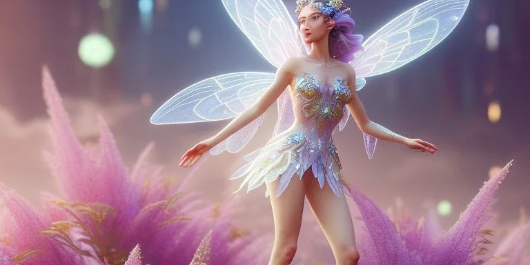 crystal subtle flower in a galactic ambiance beautiful fairy, transparent, delicate colors, in the foreground, full of details, smooth，soft light atmosphere, light effect，vaporwave colorful, concept art, smooth, extremely sharp detail, finely tuned detail, ultra high definition, 8 k, unreal engine 5, ultra sharp focus