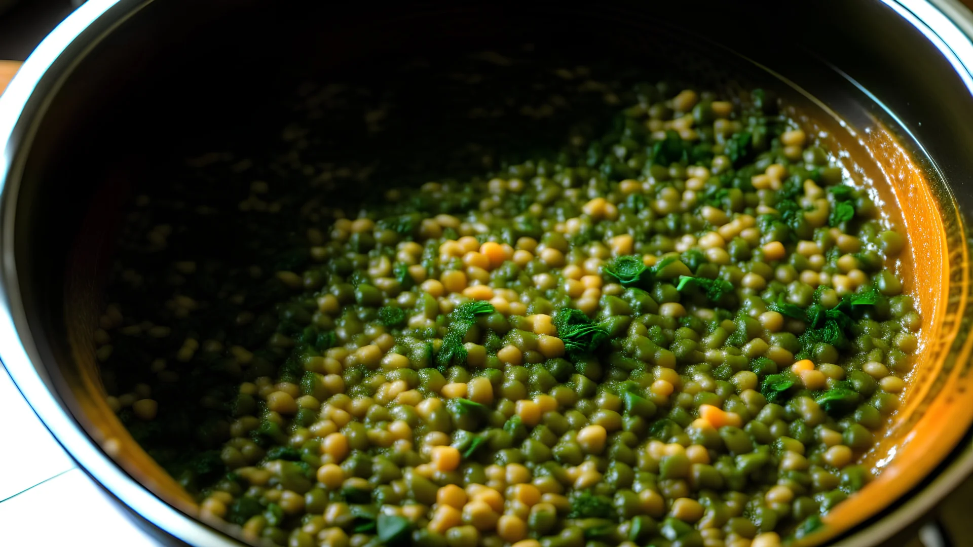 Cook the lentils and brown rice separately. Steam the spinach until wilted. Mix all ingredients together, adding vegetable broth for flavor.