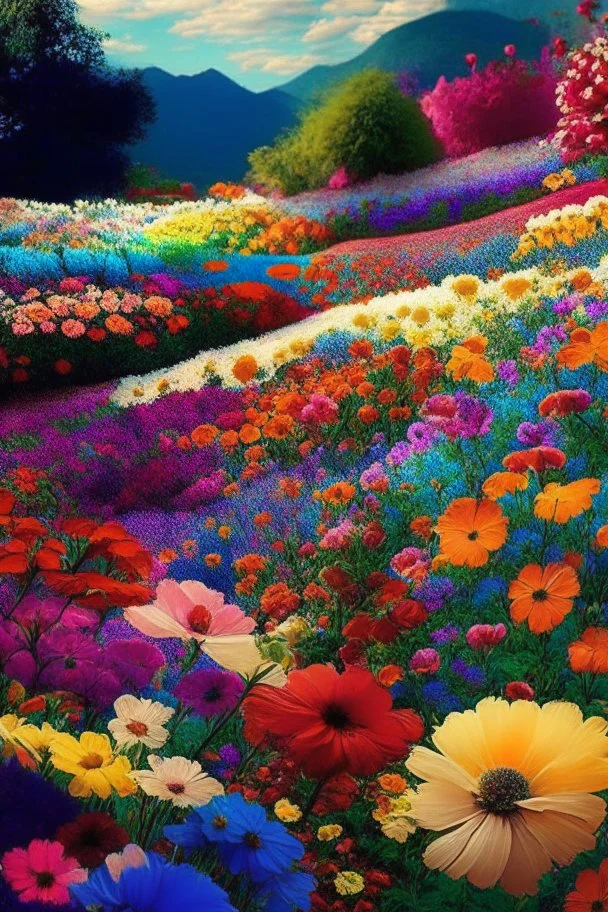 A place full of colorful flowers