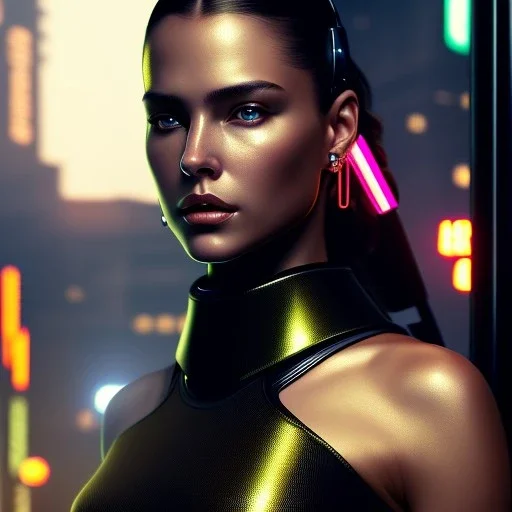 hyperrealistic and detailed full-length portrait of gorgeous woman| black combat uniform| in dark neon alley| ((cyberpunk))| full body shot| photorealistic| sharp focus| digital art| concept art| by Vittorio Matteo Corcos and Albert Lynch| in [poolsuite style]