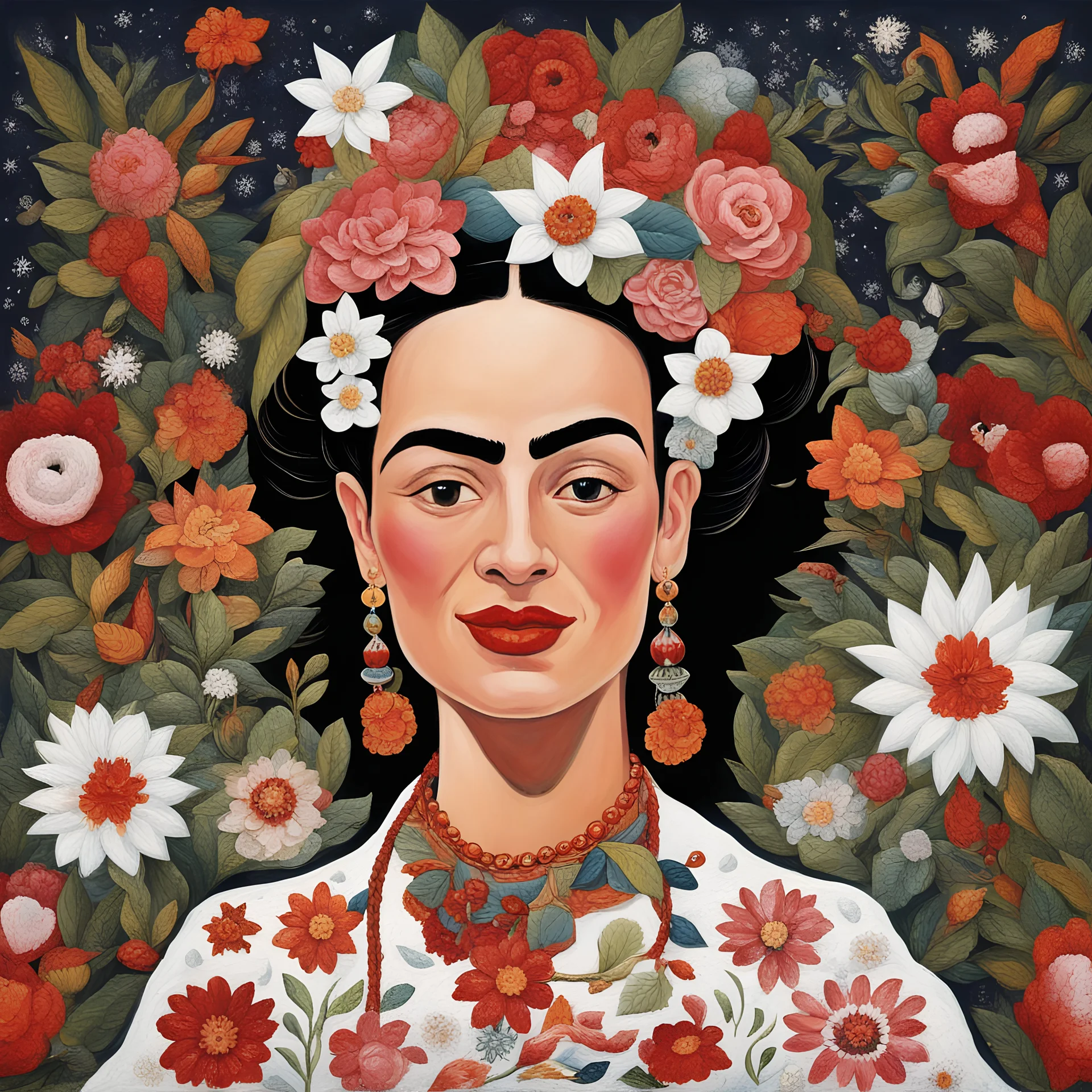 imagen alegra de blanca nieves como si lo ubiera pintado frida kalo