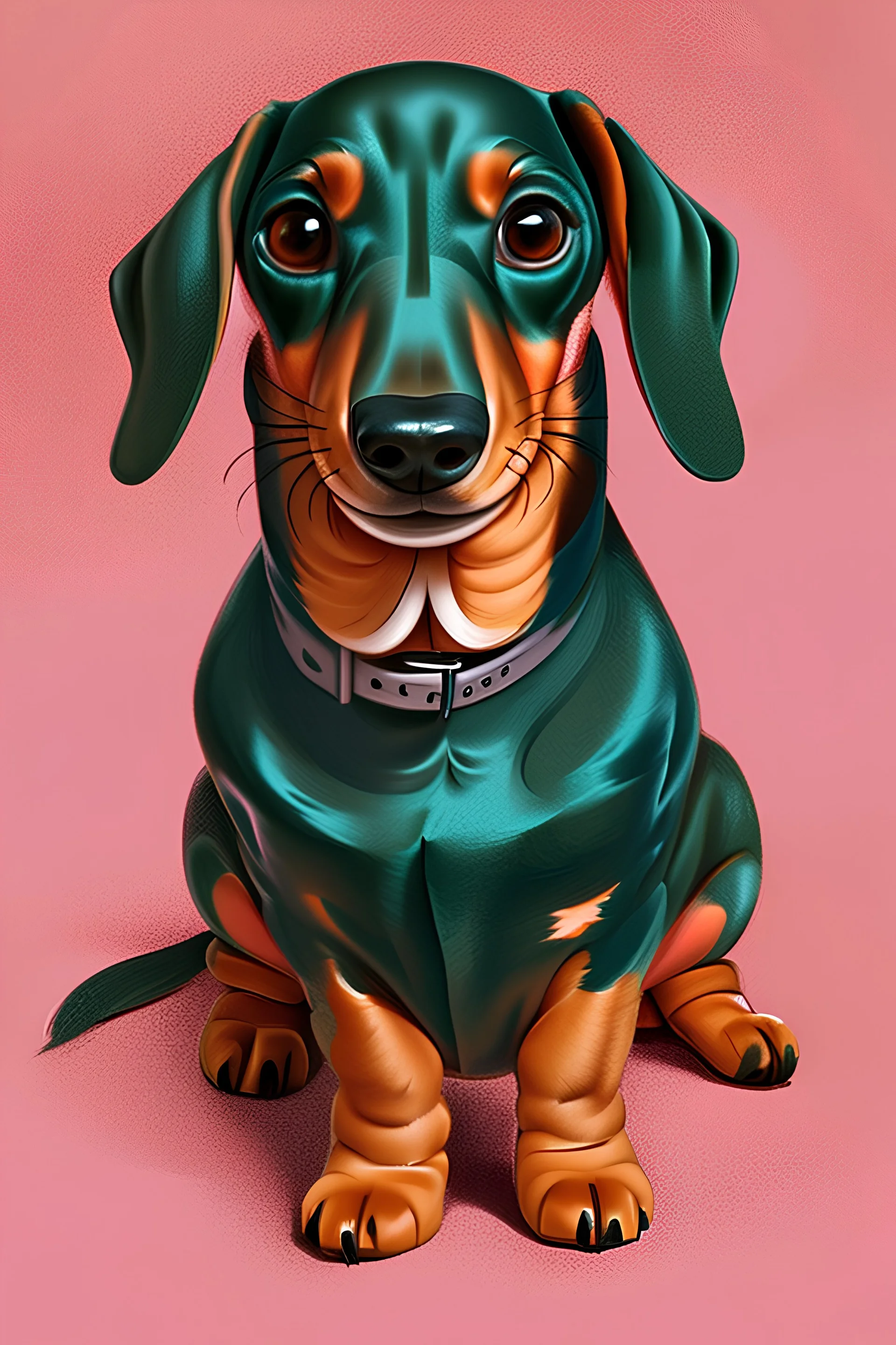 happy dachshund in domestic environment, children book art