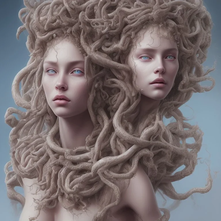 a portrait of medusa, hyper realist, hyper detailed, stunningly beautiful