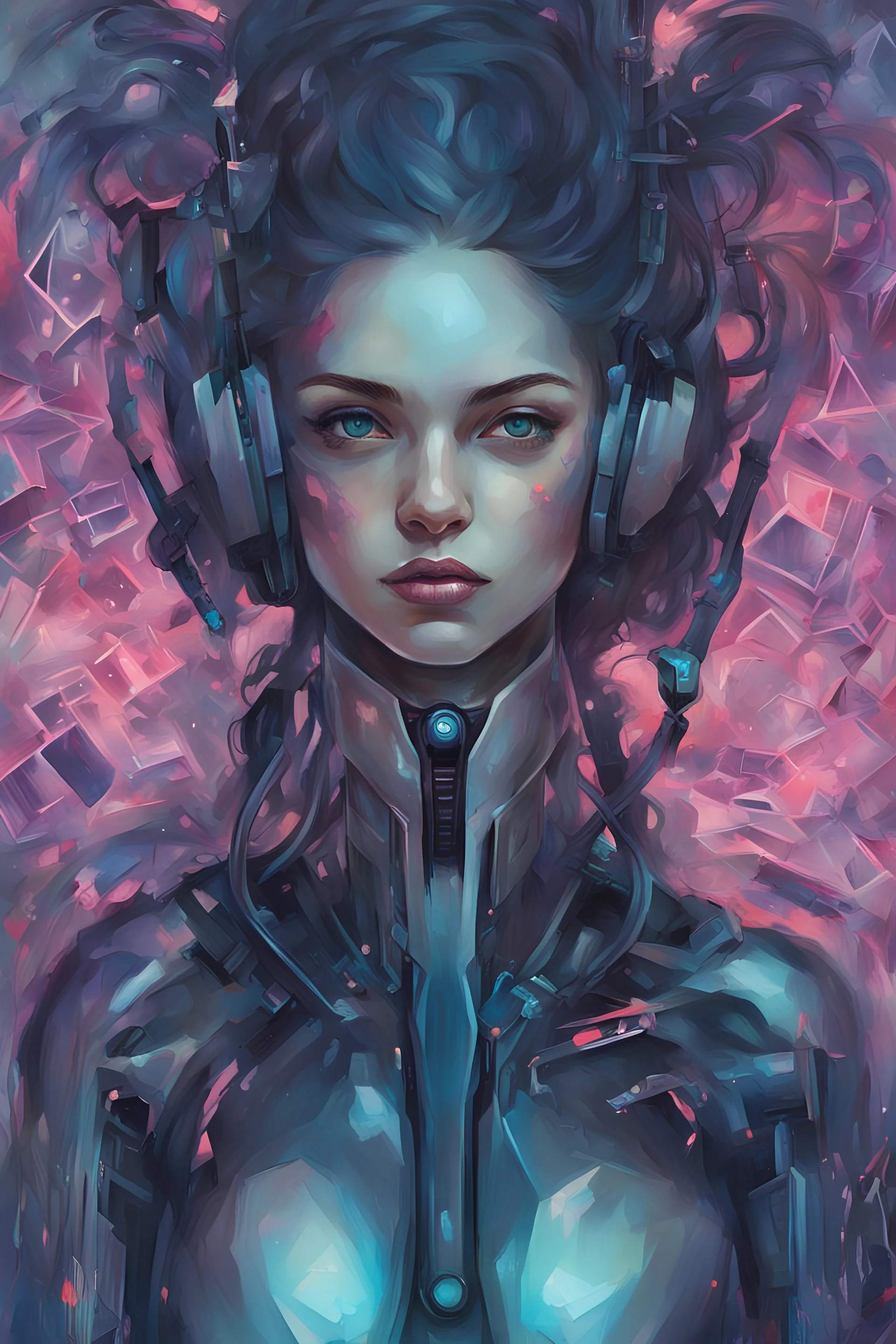 Virtual girl-neural network, cyberpunk, dystopia, by Dimitra Milan