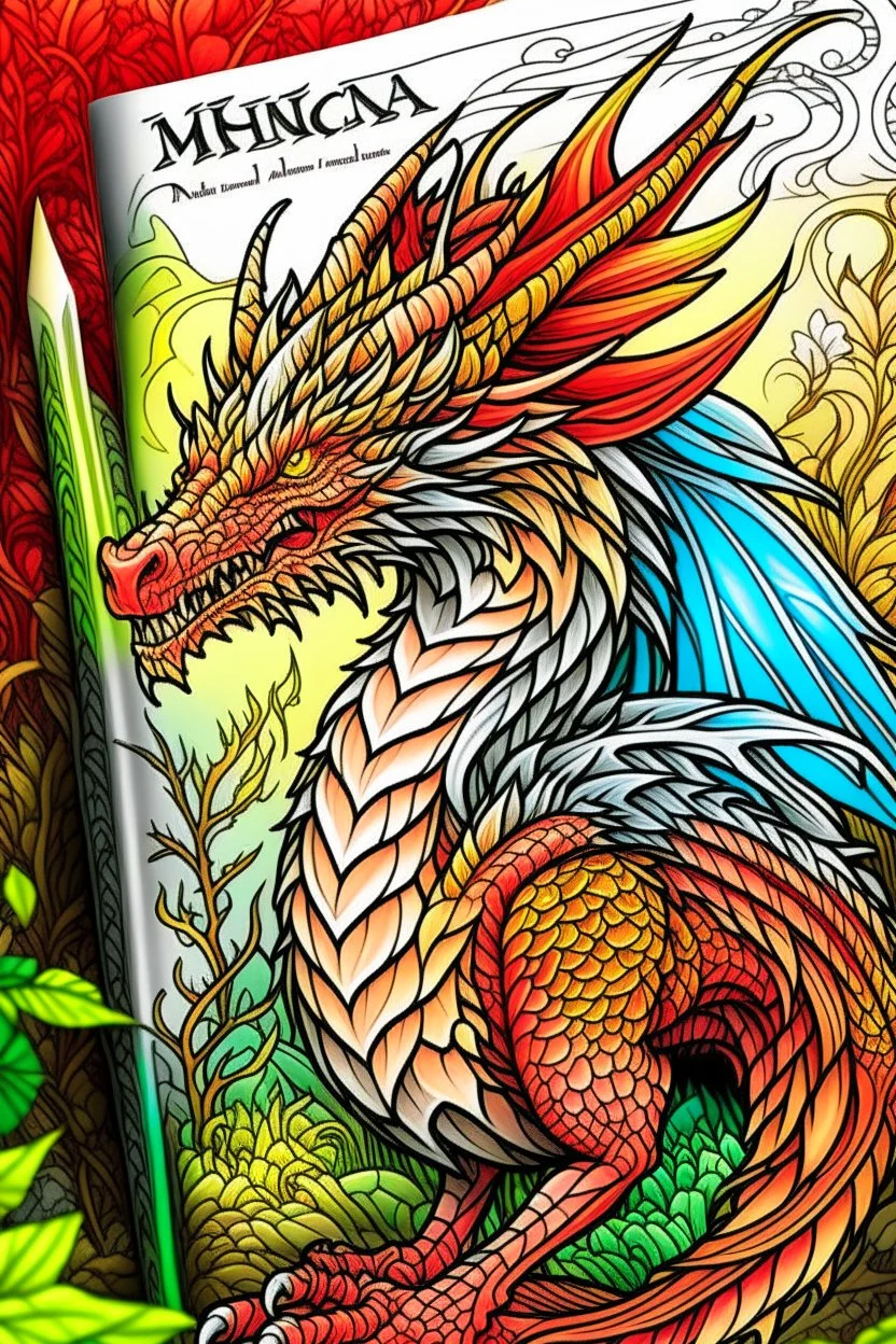 mythical drogon adult coloring book cover