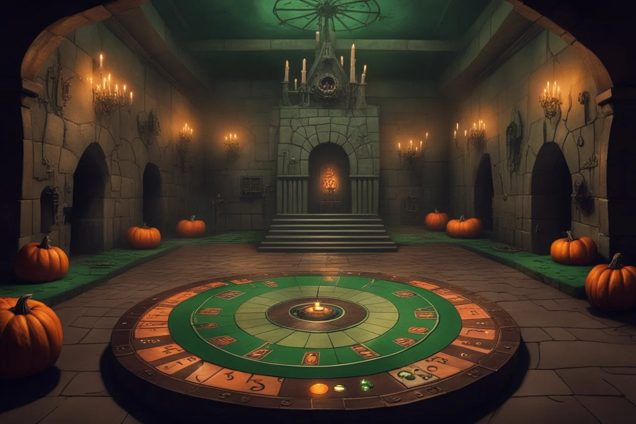 Склеп. Многоуровневое подземелье. Главный зал оформлен как игровое поле с огромной рулеткой на полу, тыквами с зелёным пламенем и жуткими декорациями, смешивающими атрибутику Хэллоуина и Рождества. Стиль Тима Бертона