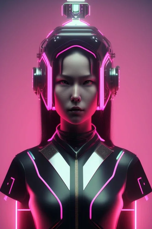 Portrait, Front image, rabbit mask helmet, cyberpunk Asian woman, black pink color, latex dress, highly detailed, concept art, smooth, unreal engine 5, god rays, ray tracing, RTX, lumen lighting, ultra detail, volumetric lighting, 3d, finely drawn, high definition, high resolution.