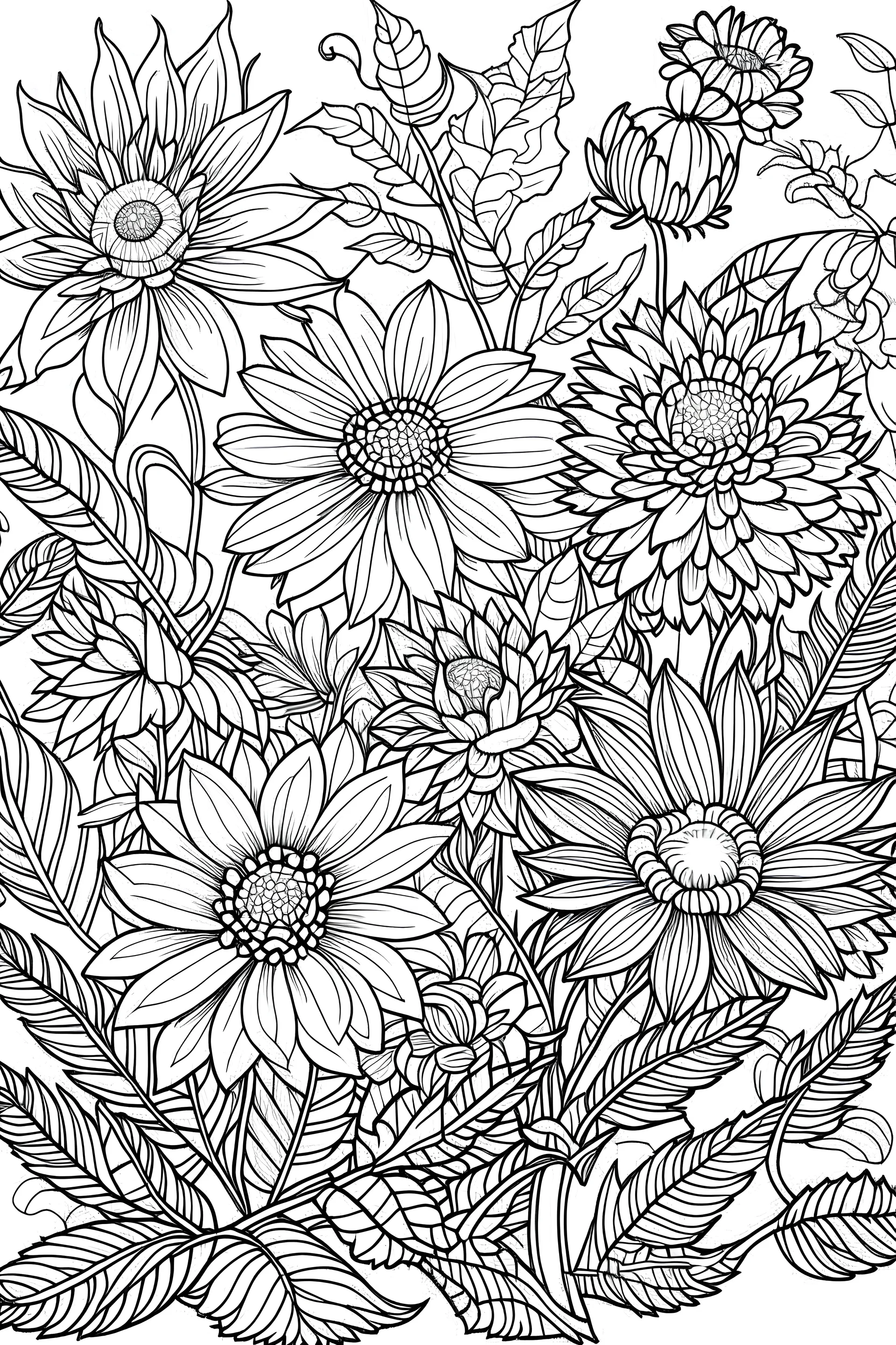 Colouring book flowers