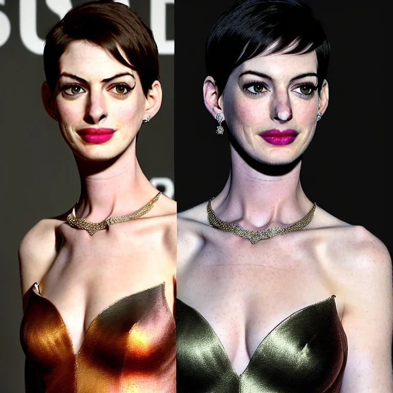 perfect Anne Hathaway, face and bust, wearing magical dress, highly realistic, highly detailed