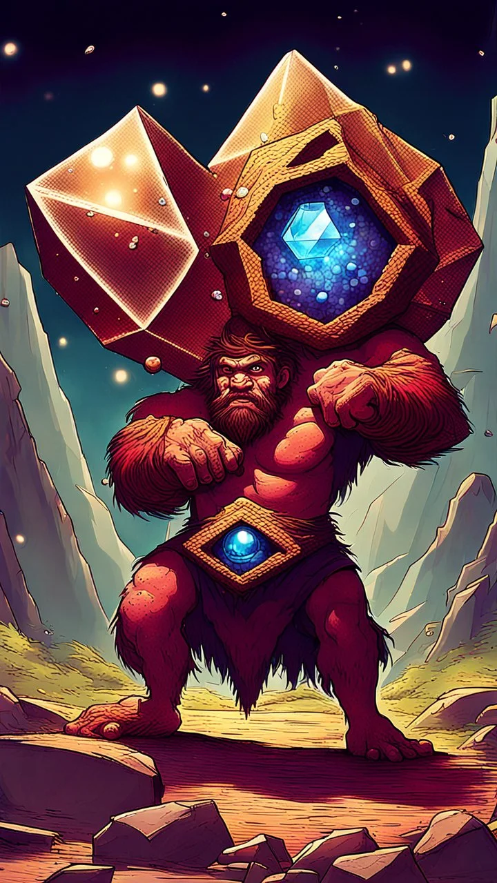 a valley of diamonds guarded by a fierce cyclops. Using his resourcefulness, he blinded the monster and escaped with sparkling gems.